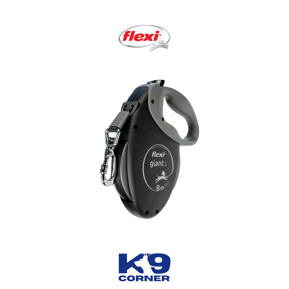 Flexi Giant 8m Retractable Dog Lead – Large, Neon Tape – K9 Corner